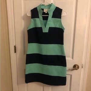 Sail To Sable Striped Classic Sleeveless Tunic Shift Dress